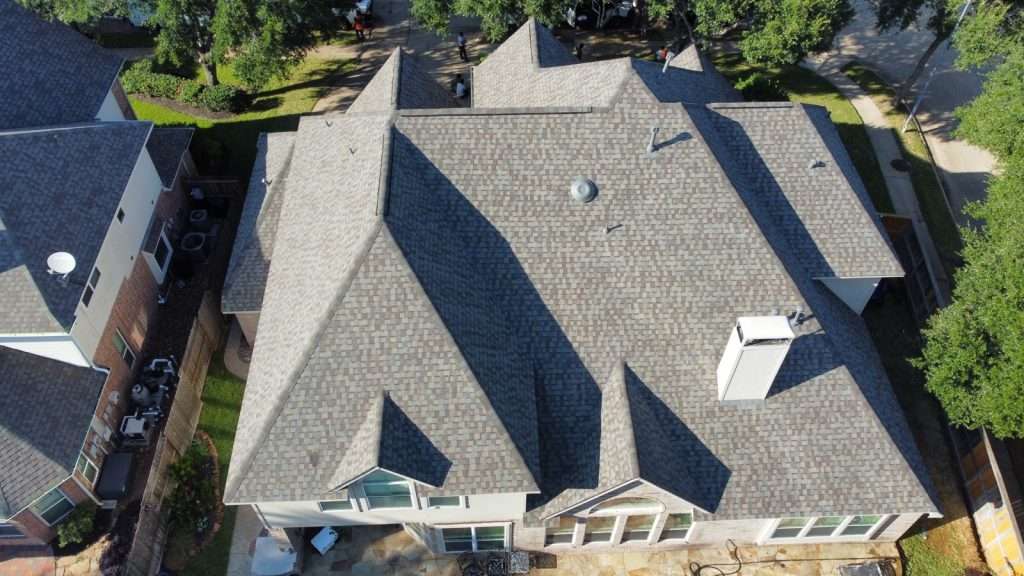 Drone View of Residential Roof Replacement | Executive Roofing